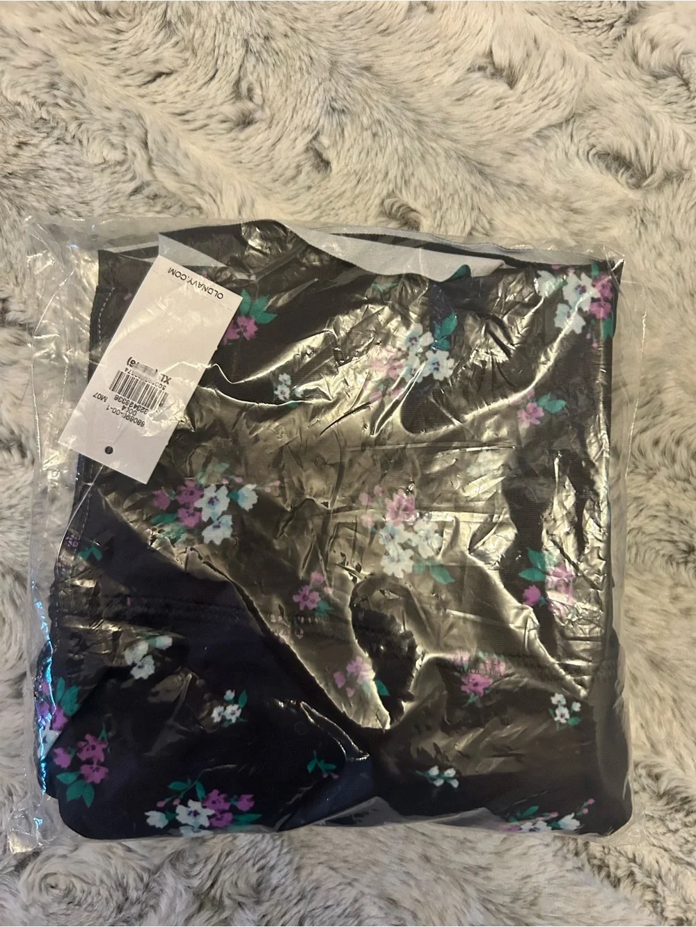 Old Navy Black Floral Circle Skort